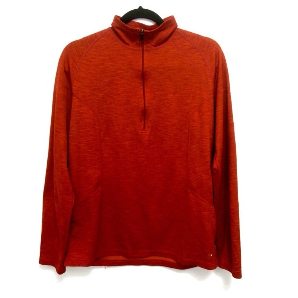 REI CO-OP Jacket Mens Burnt Orange Hiking Pullover 1/4 Zip Lightweight Size L